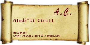 Almási Cirill névjegykártya